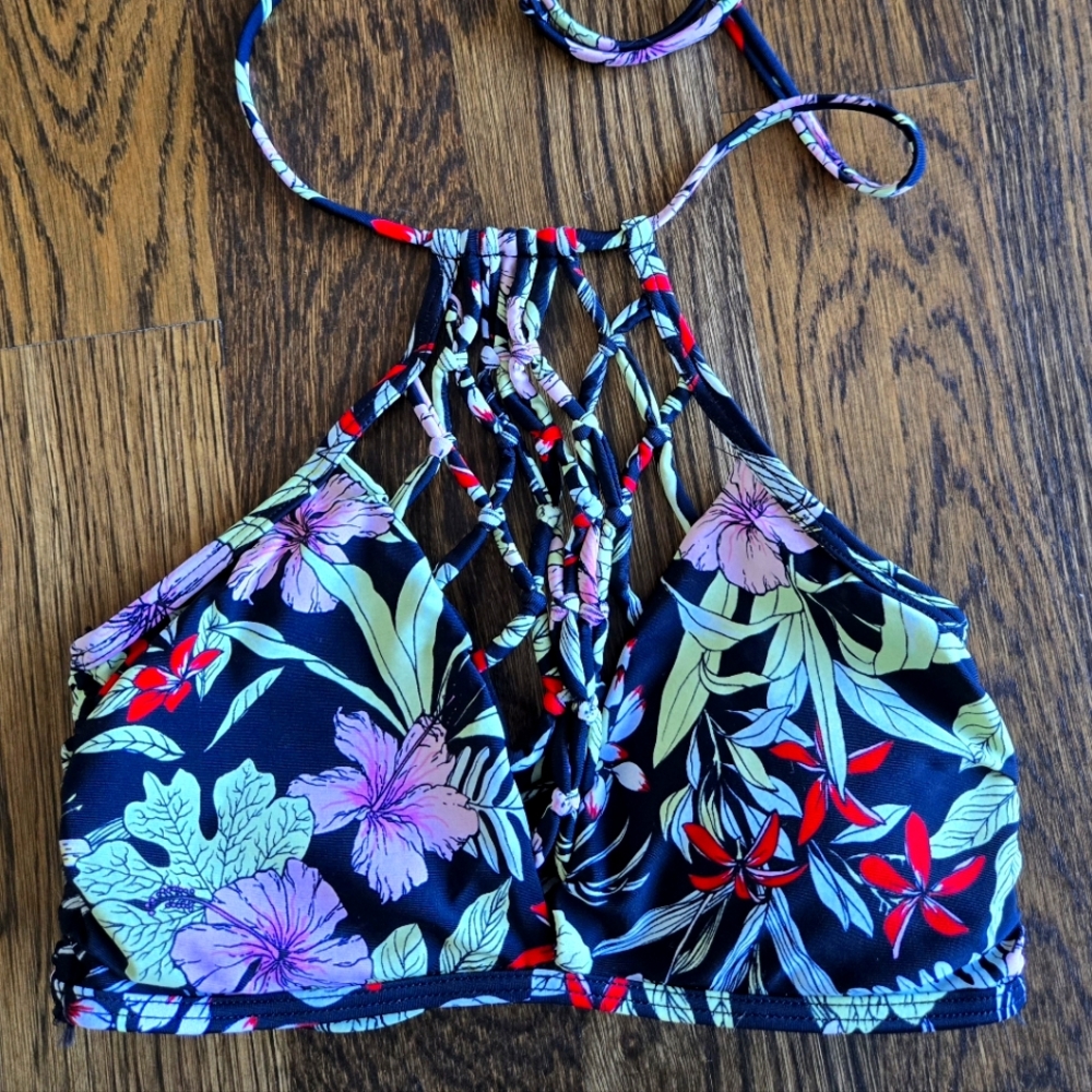 Floral Halter Bikini Top